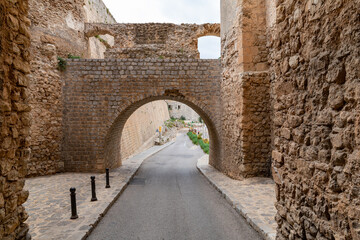 Ibiza, Spain -  the old town of Eivissa with fortress walls, the drawbridge of the walls