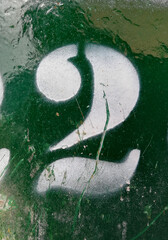 Font Wording in Distressed State Typography Found Number Two 2