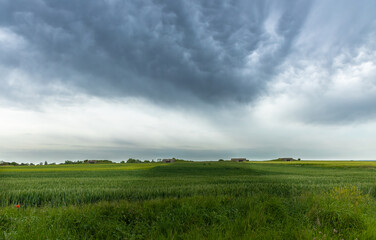 France, normandy landscapes, Beautiful Normandy's coastline on a cloudy day.