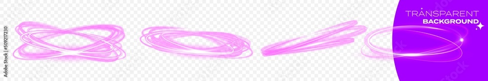 Poster Magic neon circle light effect. Vector glow sparkling ring isolated on transparent background