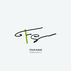 Fototapeta premium FS Initial Letter handwriting logo hand drawn template vector