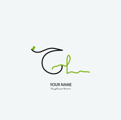 Obraz premium GL Initial Letter handwriting logo hand drawn template vector