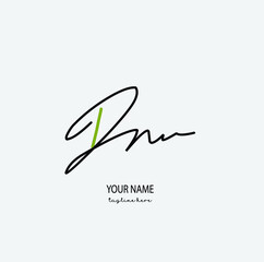 DM Initial Letter handwriting logo hand drawn template vector