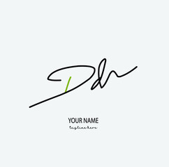DD Initial Letter handwriting logo hand drawn template vector