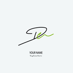 DC Initial Letter handwriting logo hand drawn template vector