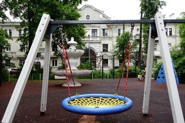 Moscow yard with children's playground