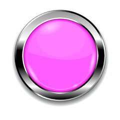 Pink round button isolated on a white background