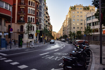Obraz premium Barcelona, Spain - October 3, 2019: Broad Street in Barcelona