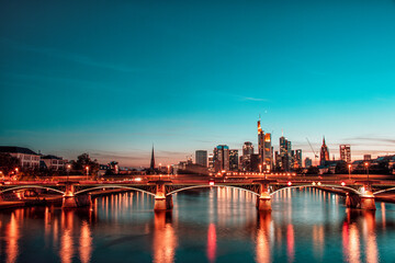 Fototapeta premium night view of the city Frankfurt am Main