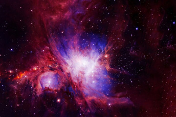 Bright purple nebula. Elements of this image furnished by NASA