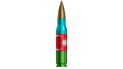 Rifle bullets with Azerbaijan flag