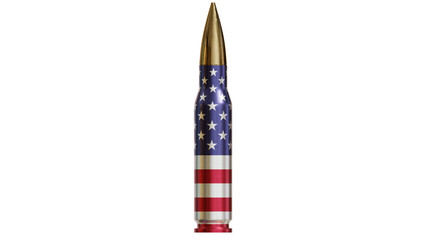 Rifle bullets with American flag
