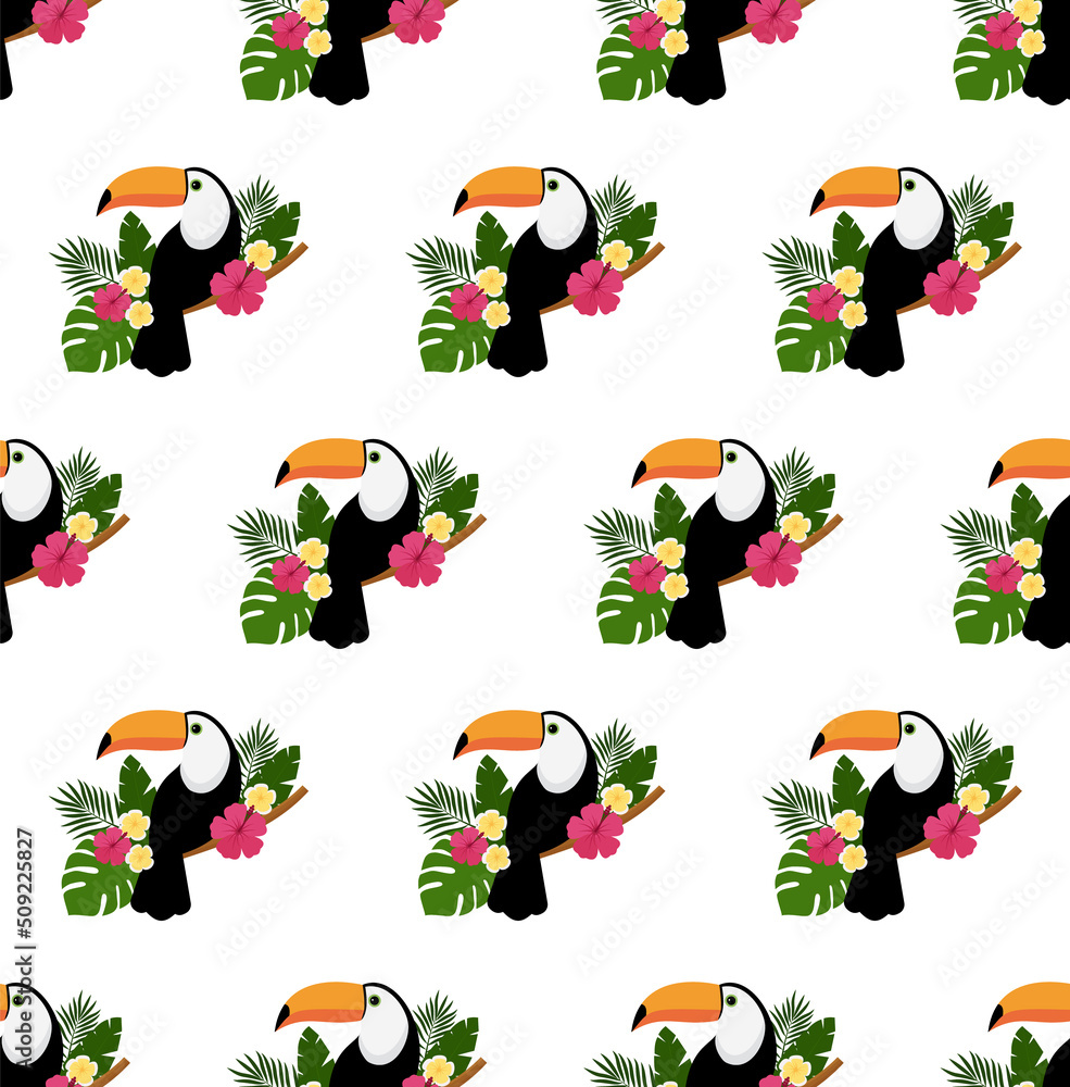 Aufkleber vector seamless pattern with toucan. texture design