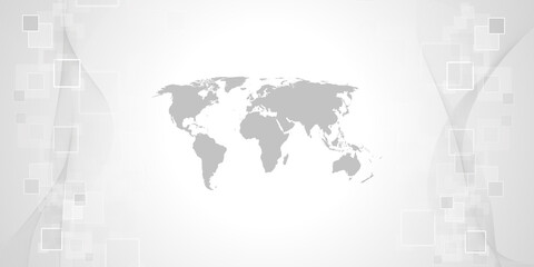 Fototapeta premium Global network connection. World map and line composition concept of global business. Vector Illustration