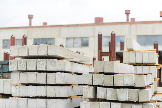 precast lintel ready for shipment for building a house.