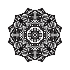 mandala design, black and white vector