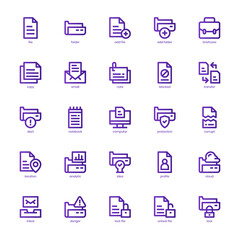 File and Folder icon pack for your website design, logo, app, UI. File and Folder icon basic line gradient design. Vector graphics illustration and editable stroke.
