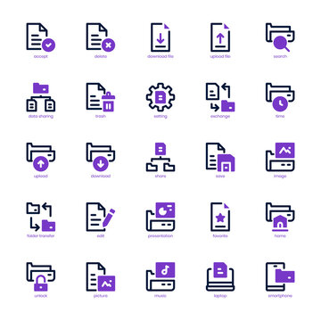 File and Folder icon pack for your website design, logo, app, UI. File and Folder icon mix line and solid design. Vector graphics illustration and editable stroke.