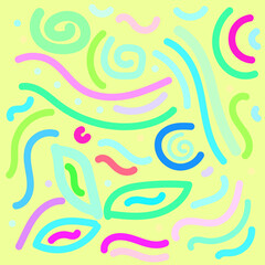 background geometric shapes brush mugs dots colorful bright frame