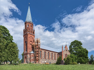 Church of St. Paul in Viljandi, Estonia. The church was built in 1863-1866 in the Neo-Gothic style with elements of Tudor Gothic.