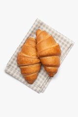 Two croissants on a white isolated background