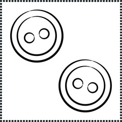 printable cute drawing button sketch for coloring