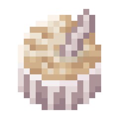 Image of Vanilla ice cream cup pixel art. Vector illustration. printed on Printed Glass Splashbacks