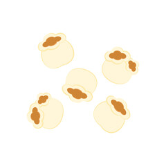 Popcorn vector on white background. Set of popcorn.