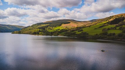 Drone view of brecon beacons in Wales