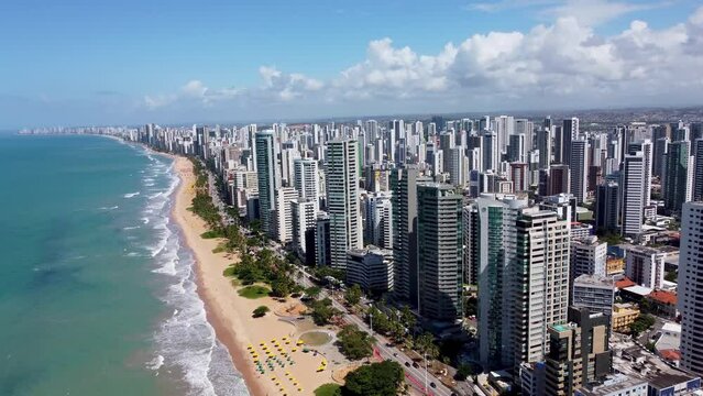 Aerial City Cityscape At Recife Pernambuco Brazil. City Landscape Downtown Landscape. Cityscape Of City Landscape Architecture. South America Cityscape Top View.