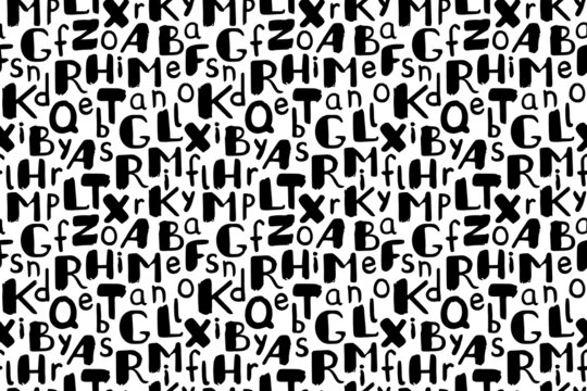 Latin alphabet letters seamless pattern