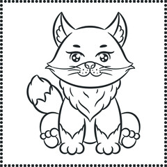 Fototapeta premium printable cute drawing fox sketch for coloring