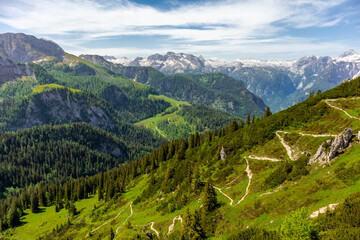 Naklejka premium Schöne Erkundungstour entlang des Berchtesgadener Voralpenlandes - Jenner - Bayern - Deutschland