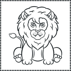 printable cute drawing lion sketch for coloring