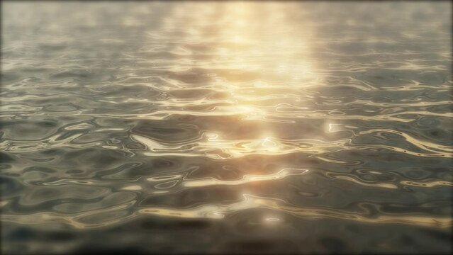 Close up. Seamless loop video. Shiny reflections of the sun in the water.