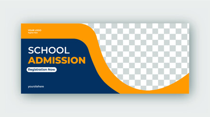 School admission web banner post or social  media banner  design