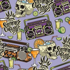 Summer party seamless pattern colorful