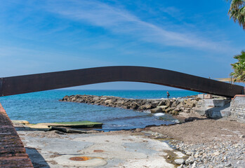 A picturesque and colorful villages of Borgo Foce, Borgo Marina Provincia of Imperia. It is bay along the walk of lovers. Imperia. Porto Maurizio. Liguria. Italy 10 May 2022
