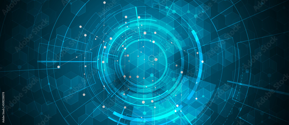 Poster Technology data background, idea of global business solution