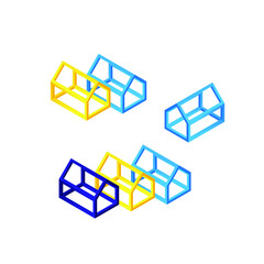 Abstract isometric house illustration. Frame building