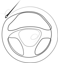 drawing sticker sketch art decor logo steering wheel trim machine