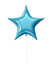 3d rendering of blue balloon on a white isolated backgorund