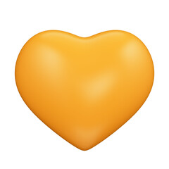 3d rendering of yellow heart isolated for composition