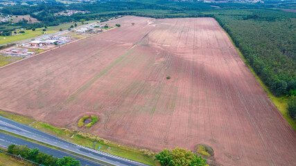 Soil from a plantation farm in São Paulo, Brazil. Starting the plantation