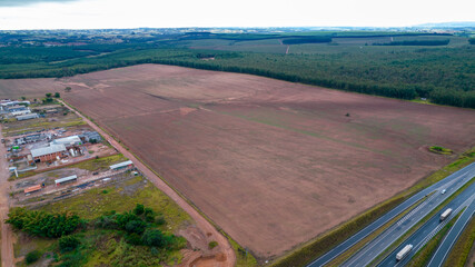 Soil from a plantation farm in São Paulo, Brazil. Starting the plantation