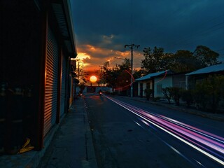 night traffic in the city