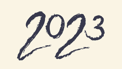 Vector caligraphy of 2023 like symbol new year. Happy new year 2023.
