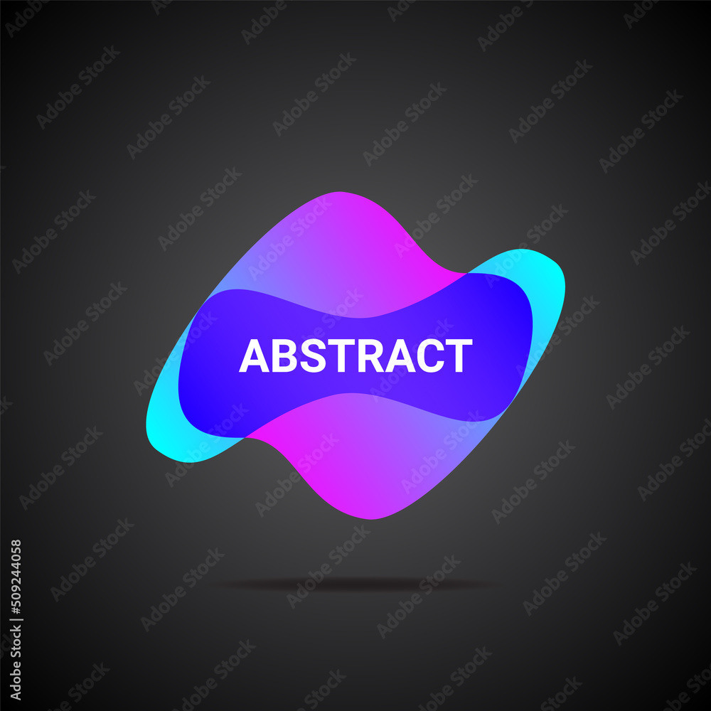 Fototapete abstract fluid logo, colorful symbol consists of blur gradient colors shapes with soft transition ef