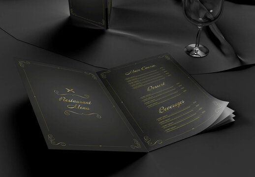 Restaurante Menu Layout with Cup Mockup
