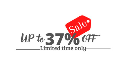 37% off sale, UP tô Online discount with label design 